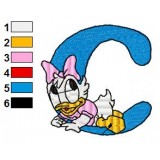 C Daisy Duck Disney Baby Alphabet Embroidery Design
